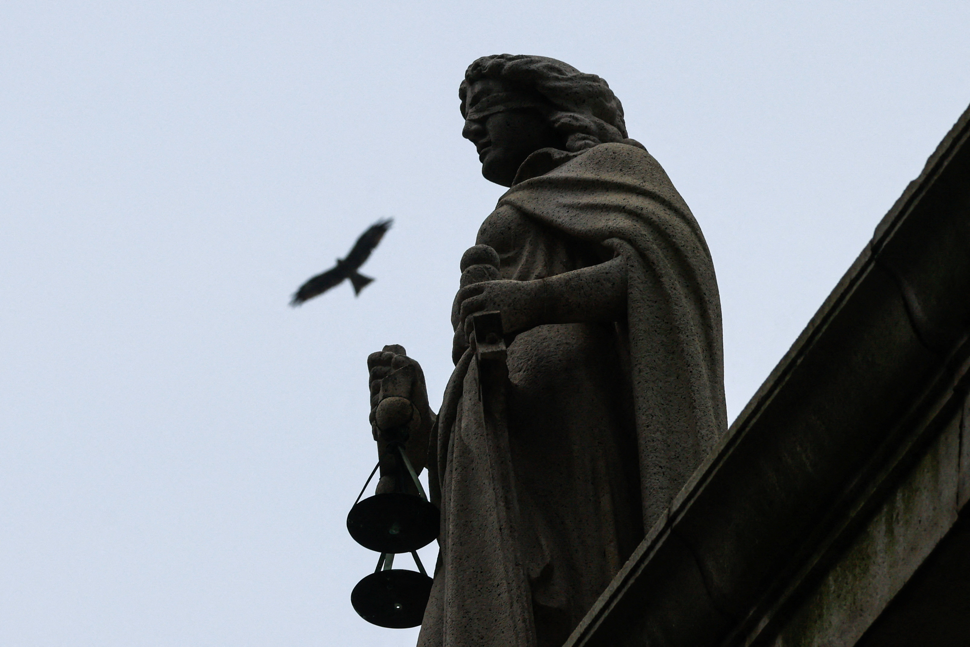 A statue of Lady Justice at the Court of Final Appeal is pictured, in Hong Kong