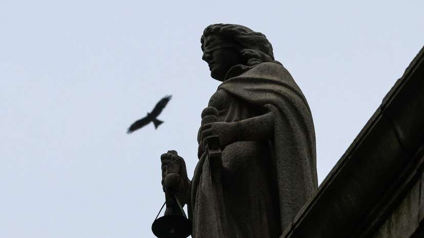 A statue of Lady Justice at the Court of Final Appeal is pictured, in Hong Kong
