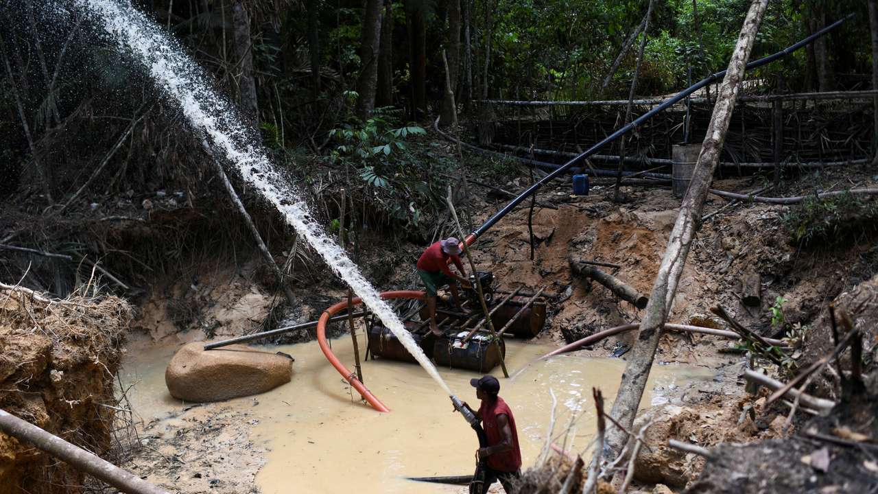FILE PHOTO: Illegal gold mining at an environmental preservation area in the Amazon rainforest, in Itaituba