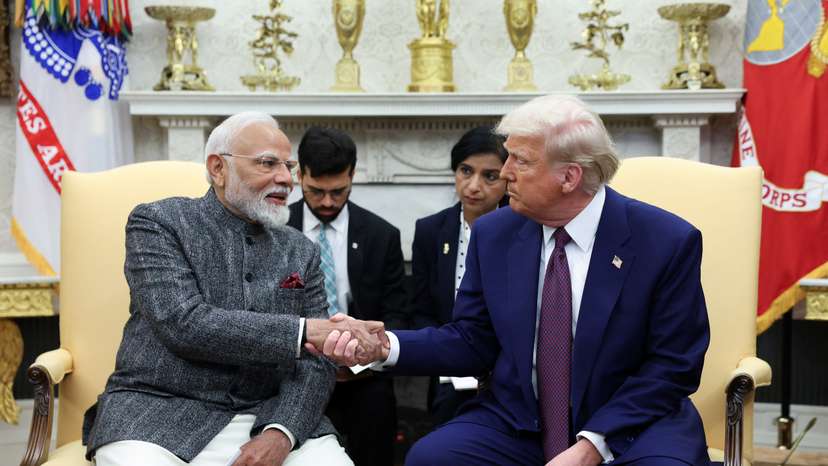 Indian Prime Minister Narendra Modi meets with U.S. President Donald Trump at the White House