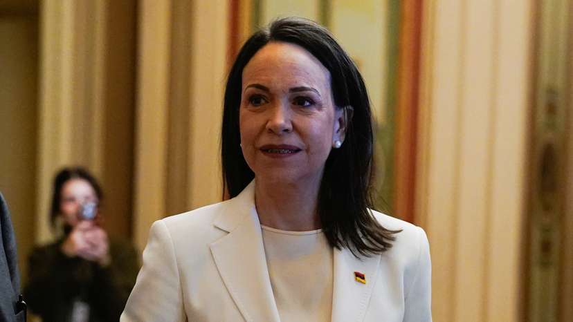 Venezuelan opposition leader Maria Corina Machado meets with U.S. senators on Capitol Hill in Washington