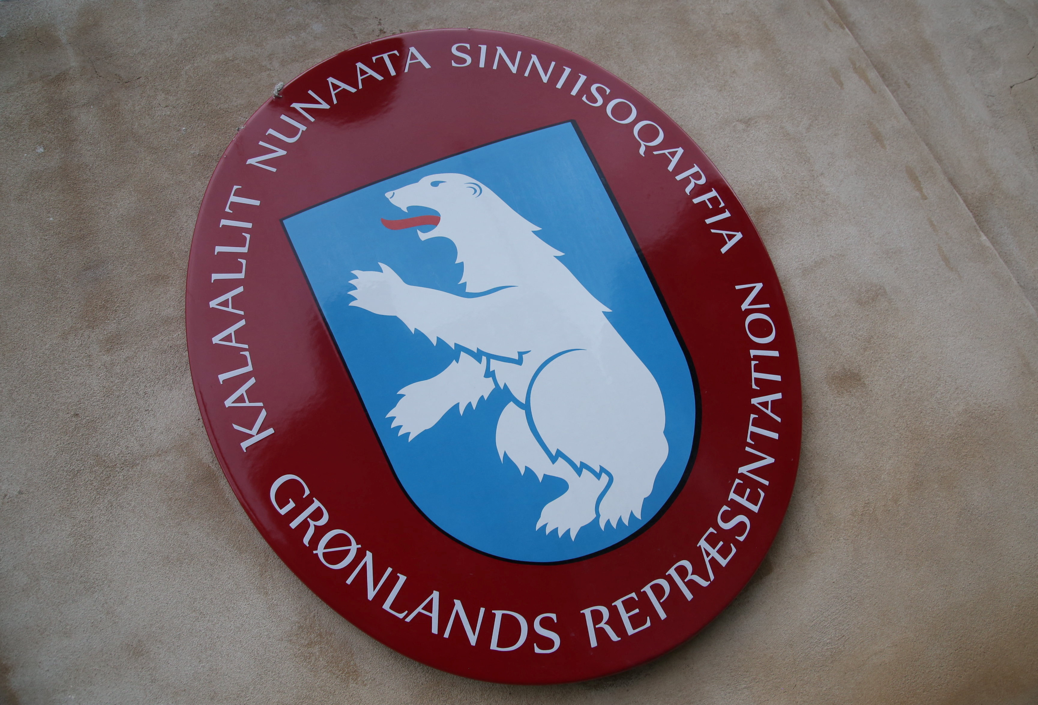 A view of the sign of the Greenlandic representation in Copenhagen