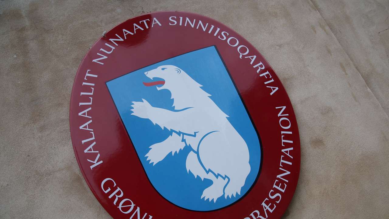 A view of the sign of the Greenlandic representation in Copenhagen