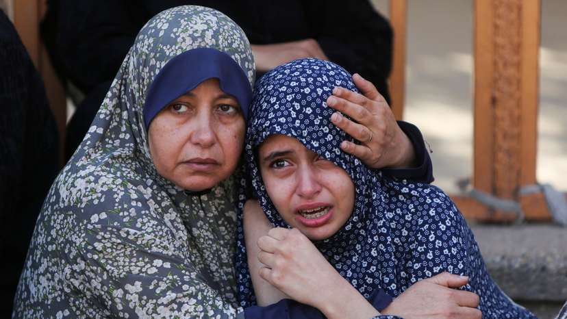 Aftermath of what the Gaza health ministry say was Israeli fire near a distribution site in Rafah