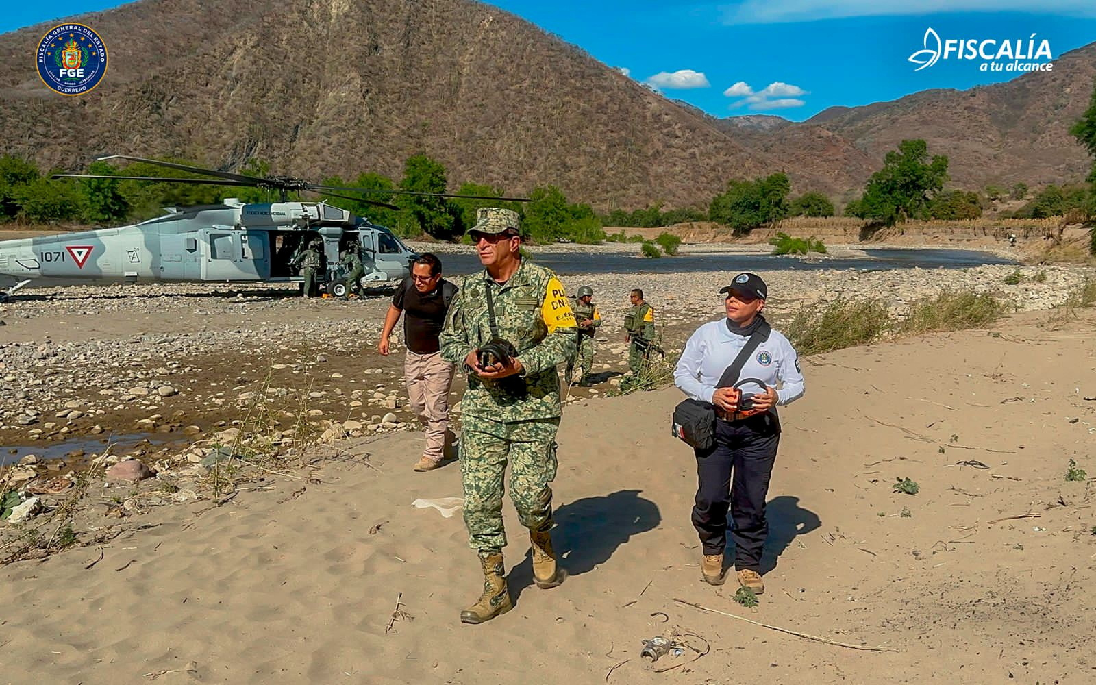 Authorities take part in an operation following an attack by an armed group, in Buenavista de los Hurtado