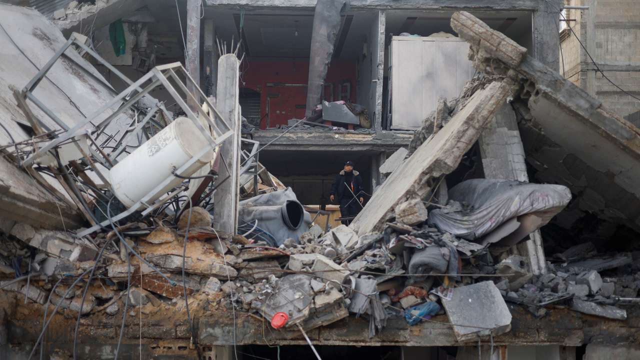 Aftermath of Israeli strikes in Rafah