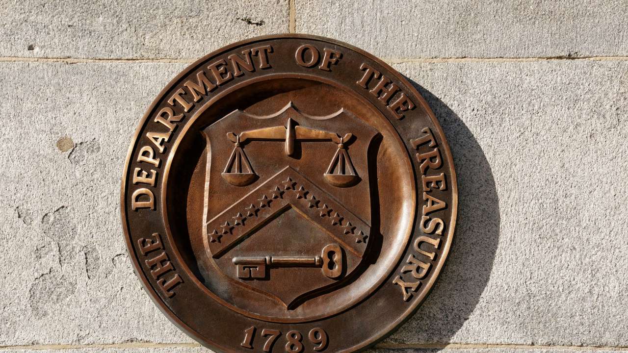 FILE PHOTO: The U.S Treasury building in Washington.