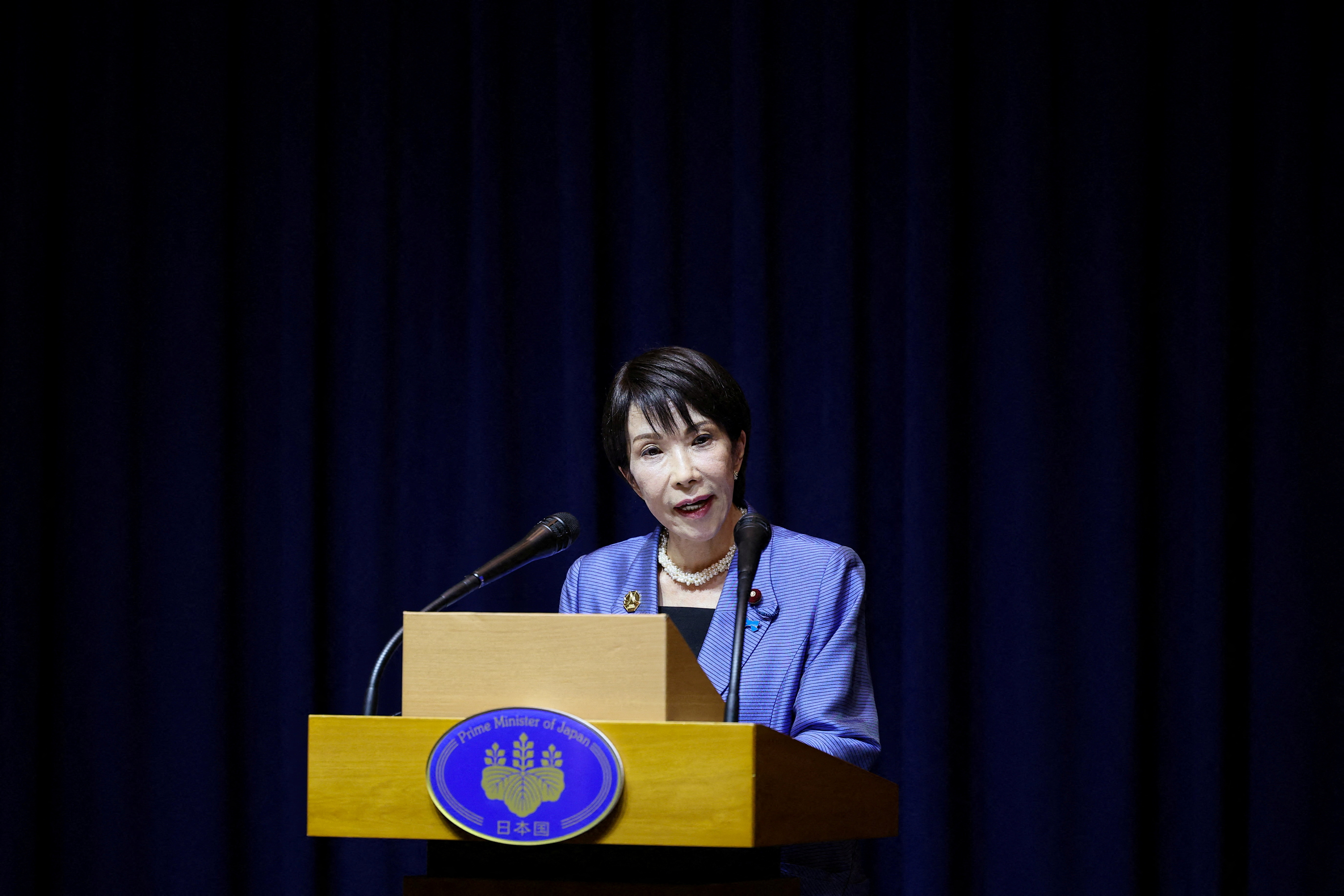 FILE PHOTO: Japanese Prime Minister Sanae Takaichi in Gyeongju, South Korea
