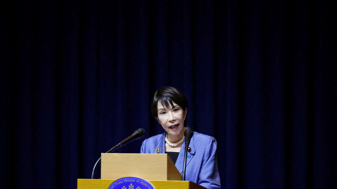 FILE PHOTO: Japanese Prime Minister Sanae Takaichi in Gyeongju, South Korea