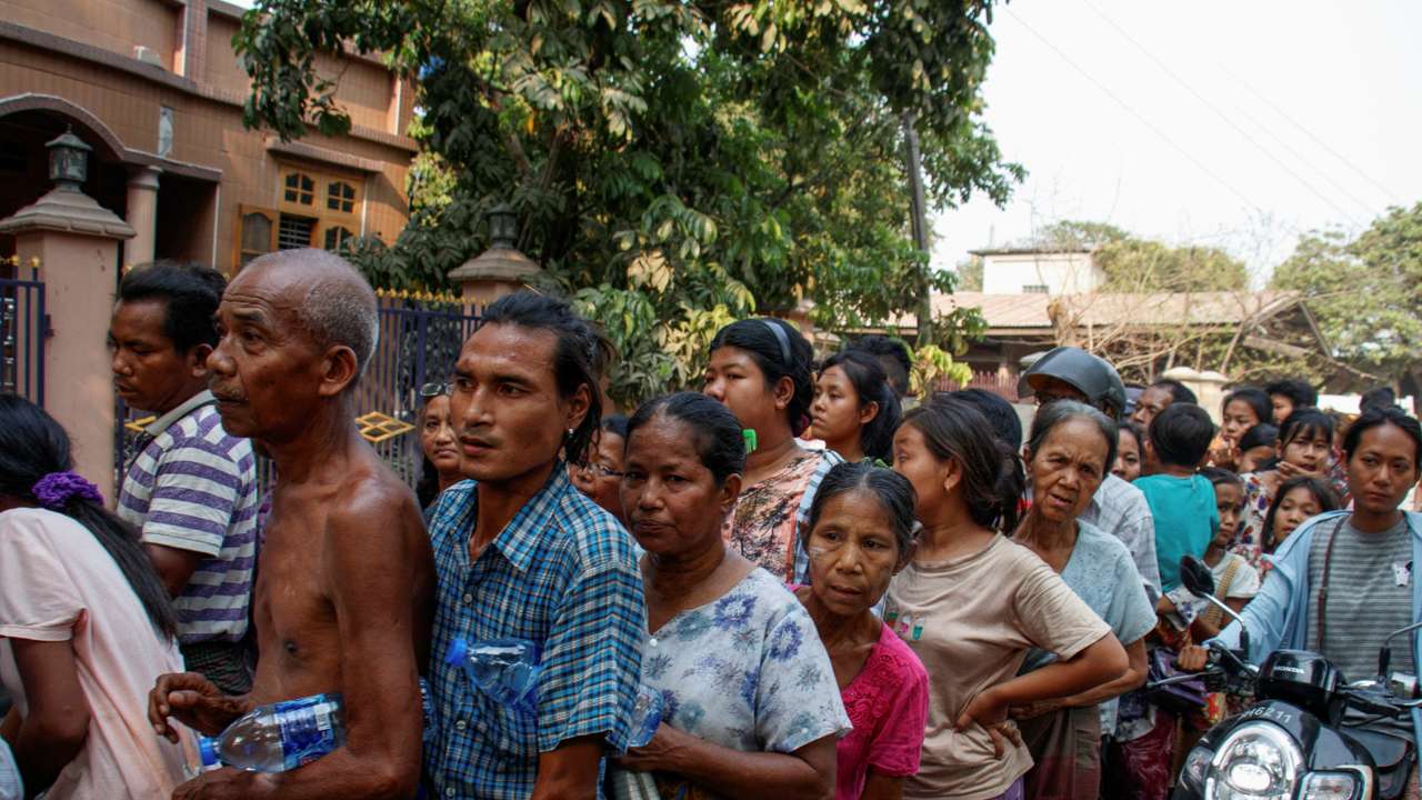 Aftermath of a strong earthquake, in Sagaing
