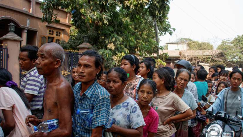 Aftermath of a strong earthquake, in Sagaing