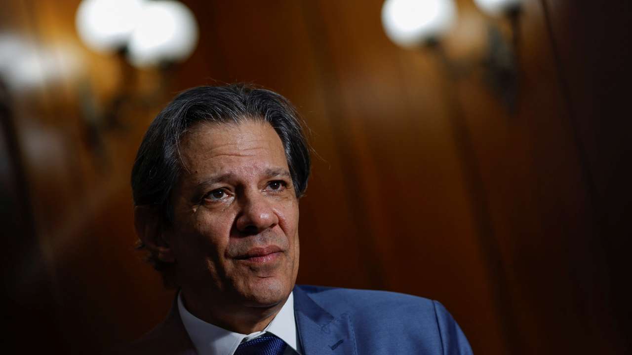 FILE PHOTO: Brazil's Finance Minister Fernando Haddad attends an interview with Reuters