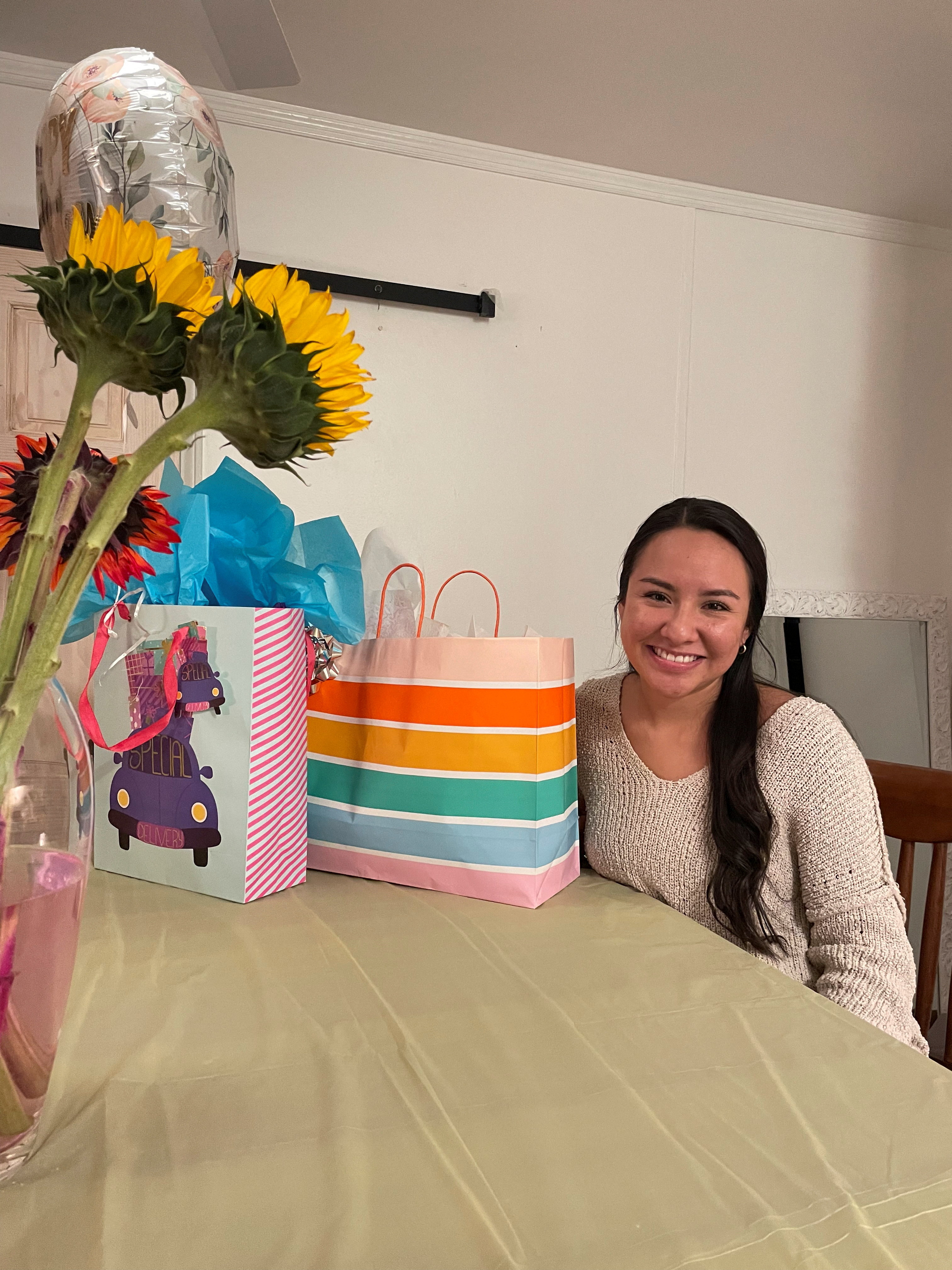 Giovanna Hernandez celebrates her 21st birthday at her home in Leeds