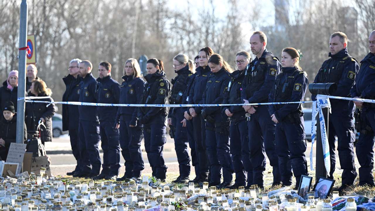 Memorial ceremony for school shooting victims in Orebro