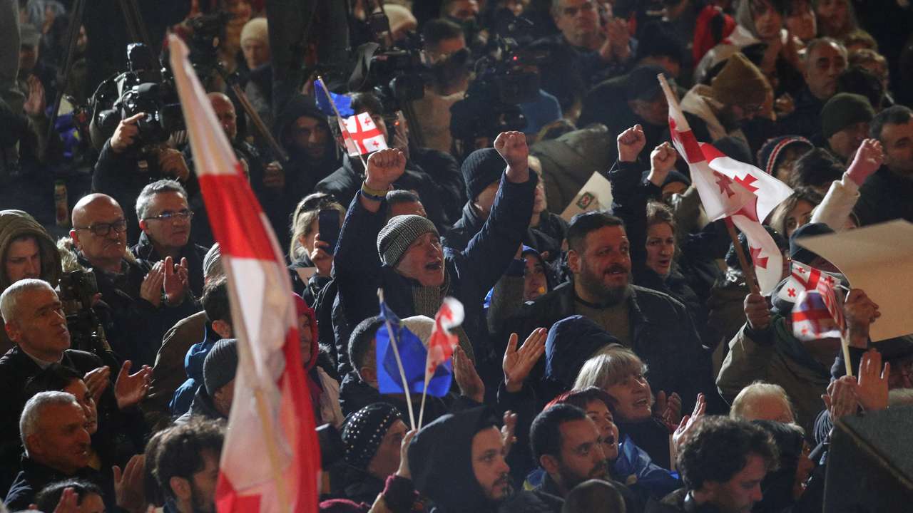 Georgia's opposition groups protest against election result
