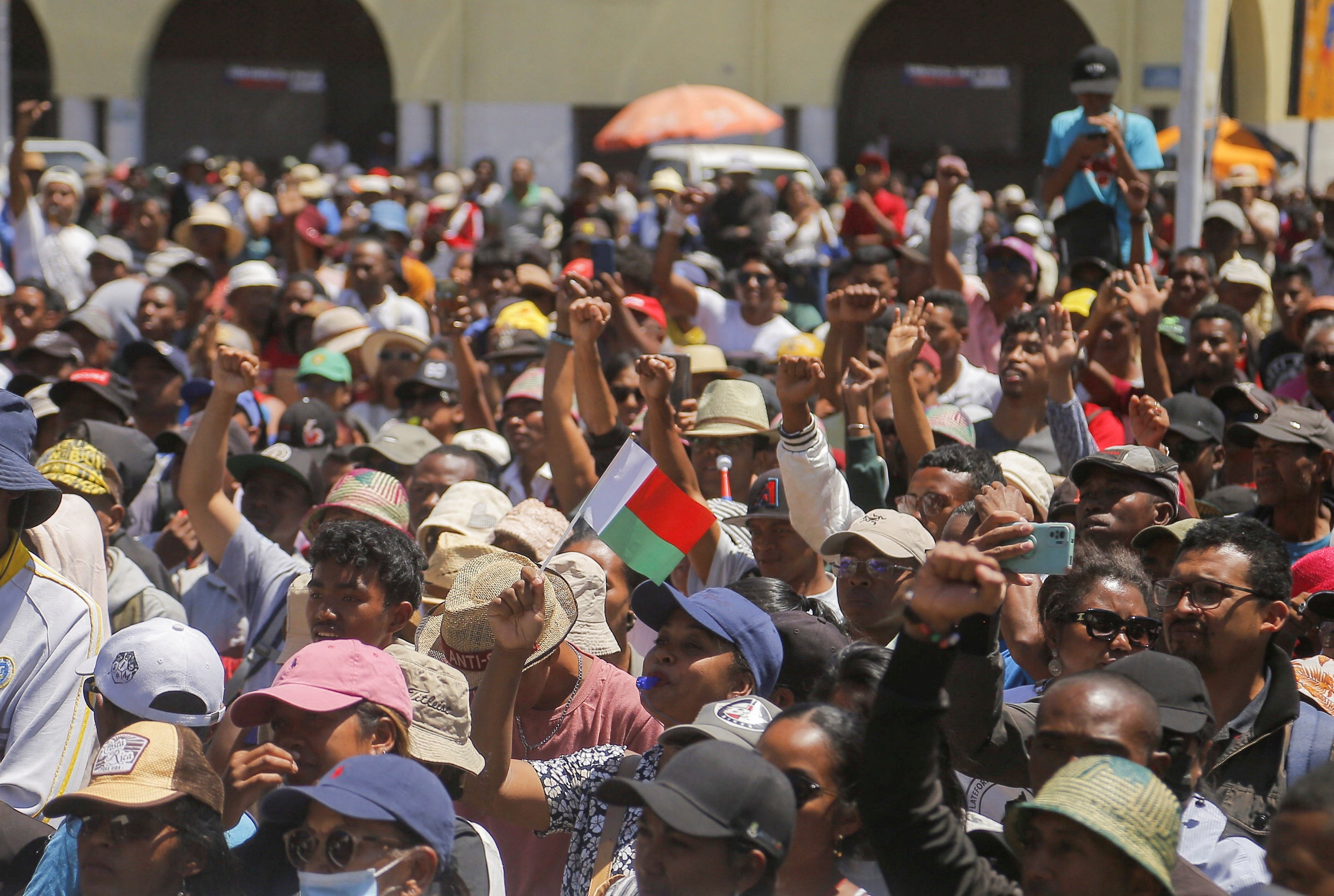 Protesters gather in Madagascar's capital after Rajoelina cites coup plot