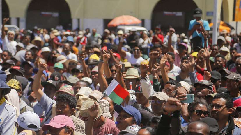 Protesters gather in Madagascar's capital after Rajoelina cites coup plot