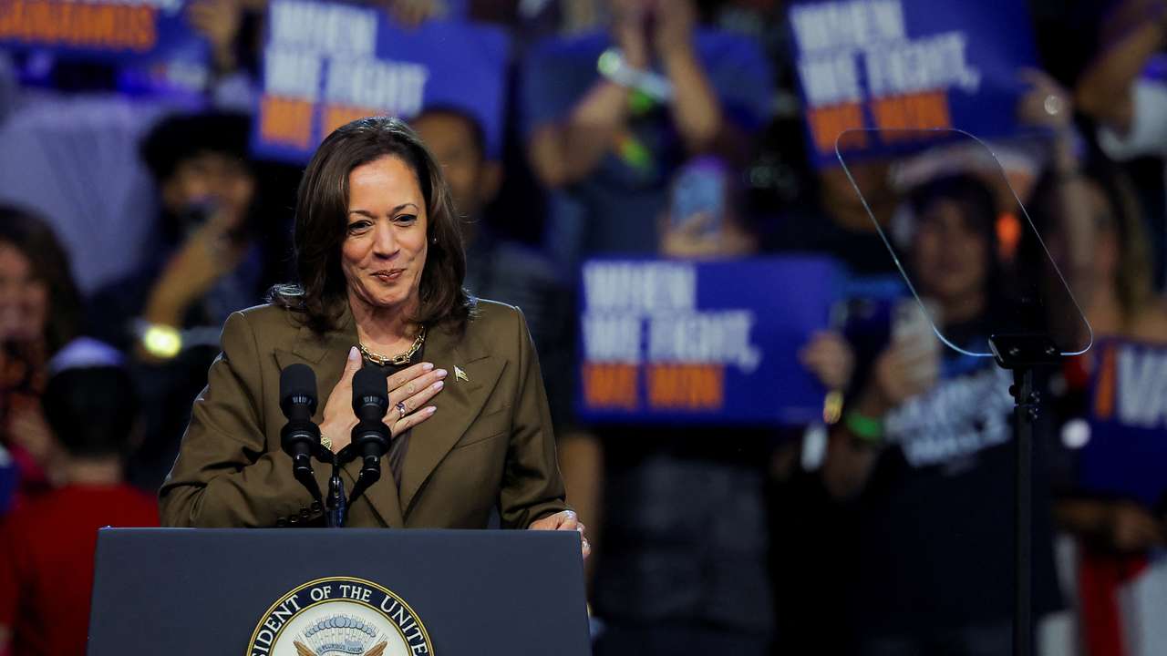 Democratic presidential nominee and U.S. Vice President Harris holds campaign event, in Las Vegas