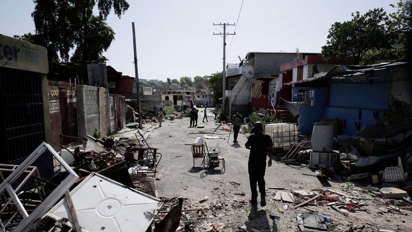 Haitian residents return to neighborhoods abandoned by gang, in Port-au-Prince
