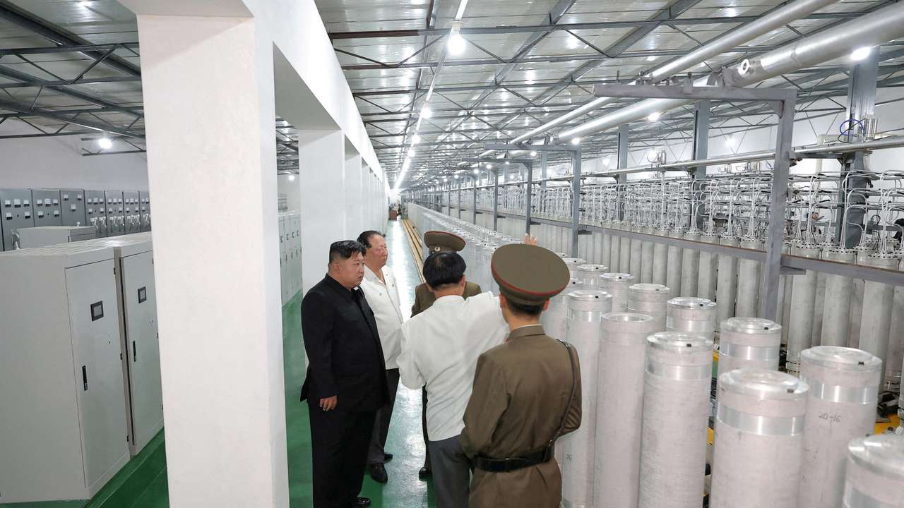 FILE PHOTO: North Korean leader Kim Jong Un tours facilities during a visit to the Nuclear Weapons Institute and the production base of weapon-grade nuclear materials