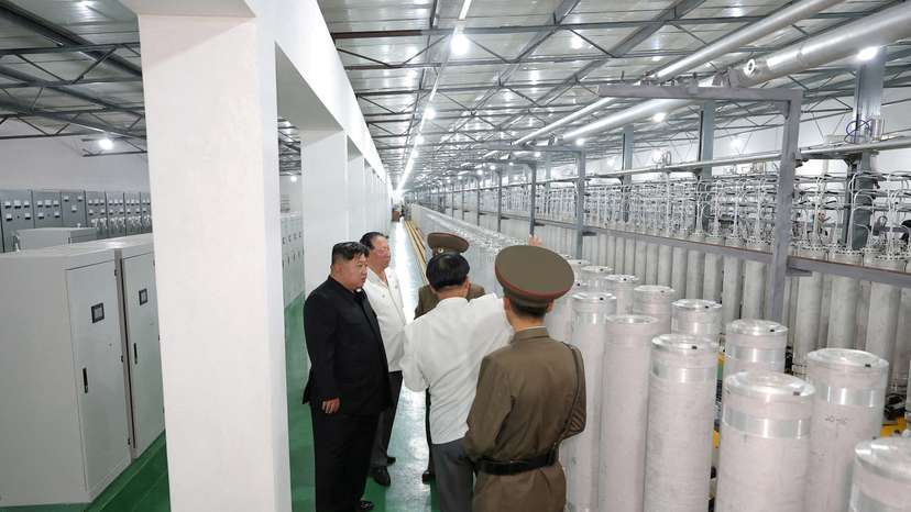 FILE PHOTO: North Korean leader Kim Jong Un tours facilities during a visit to the Nuclear Weapons Institute and the production base of weapon-grade nuclear materials