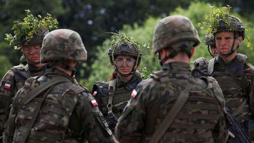 Voluntary military training at the training ground in Braniewo