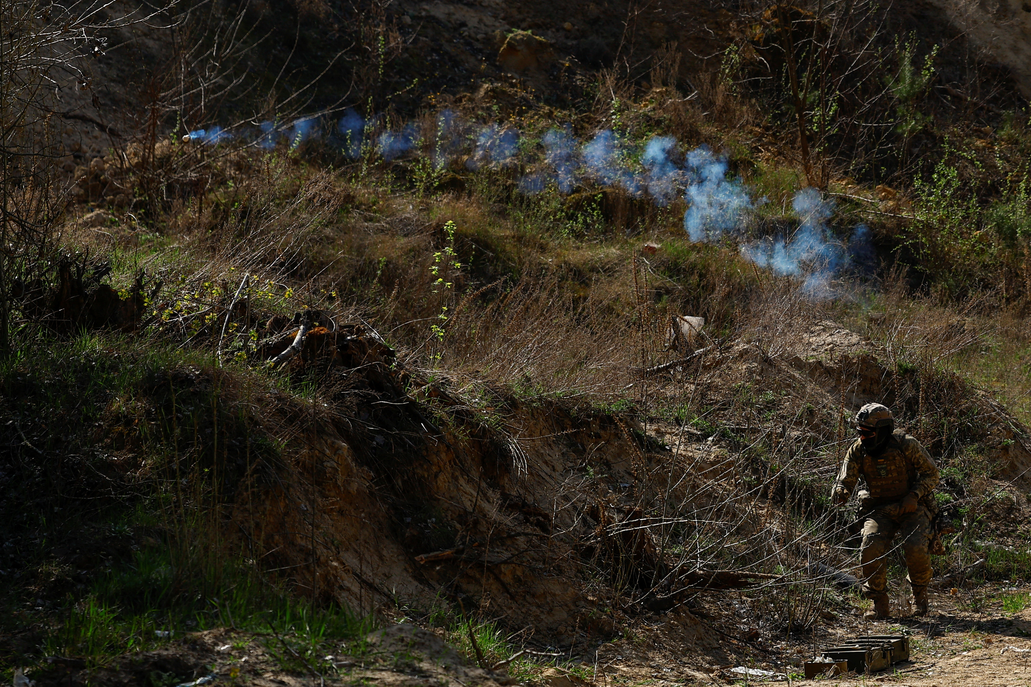 Military exercises of the Siberian Battalion in Kyiv region