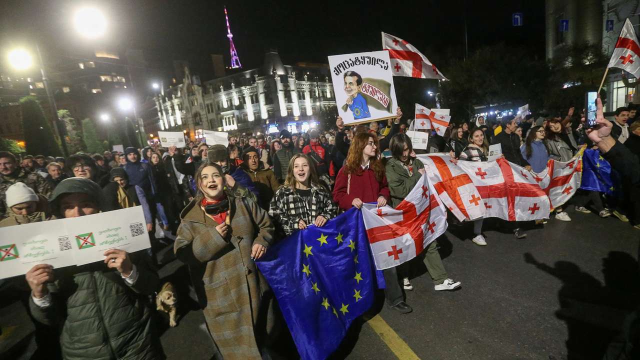 Georgia's opposition groups protest against election result