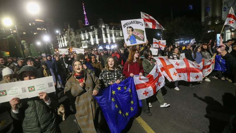 Georgia's opposition groups protest against election result