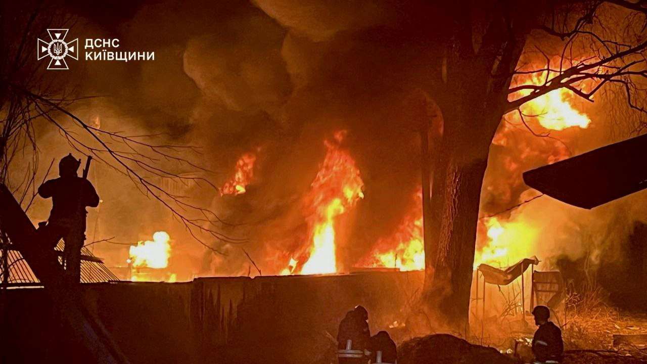 Aftermath of a Russian airstrike, in Kyiv