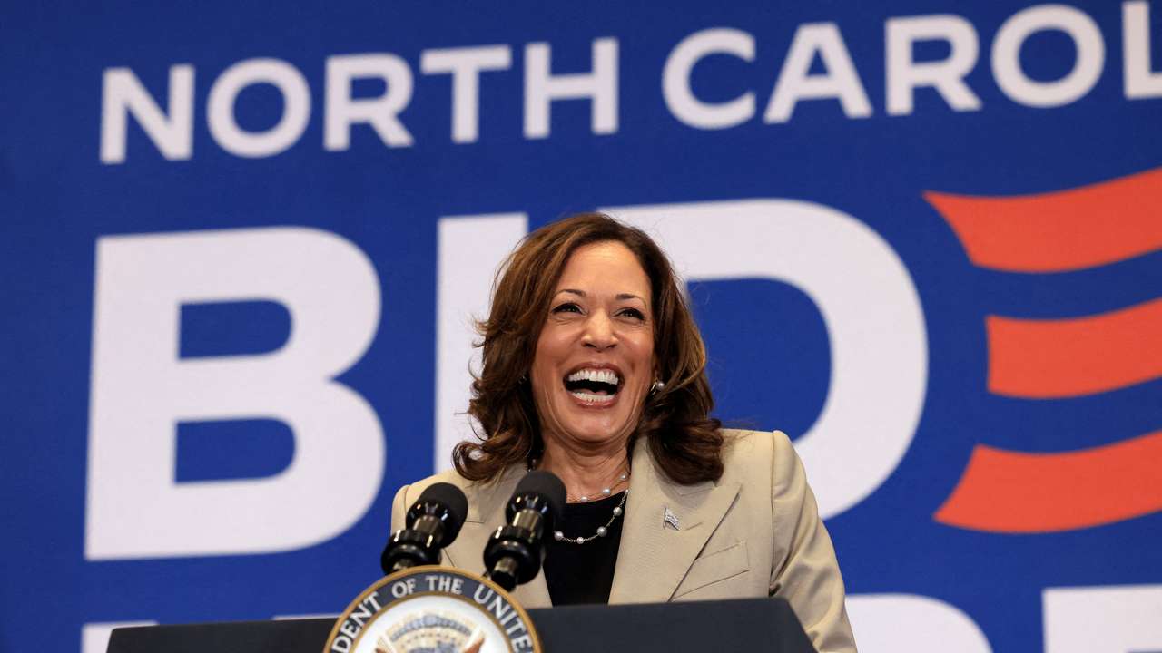 FILE PHOTO: U.S. Vice President Kamala Harris campaigns in Fayetteville