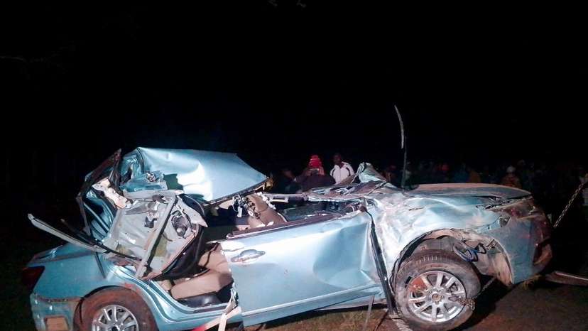 Wreckage of vehicle in which Kenya's marathon world record holder Kiptum and his coach were killed is towed near Eldoret
