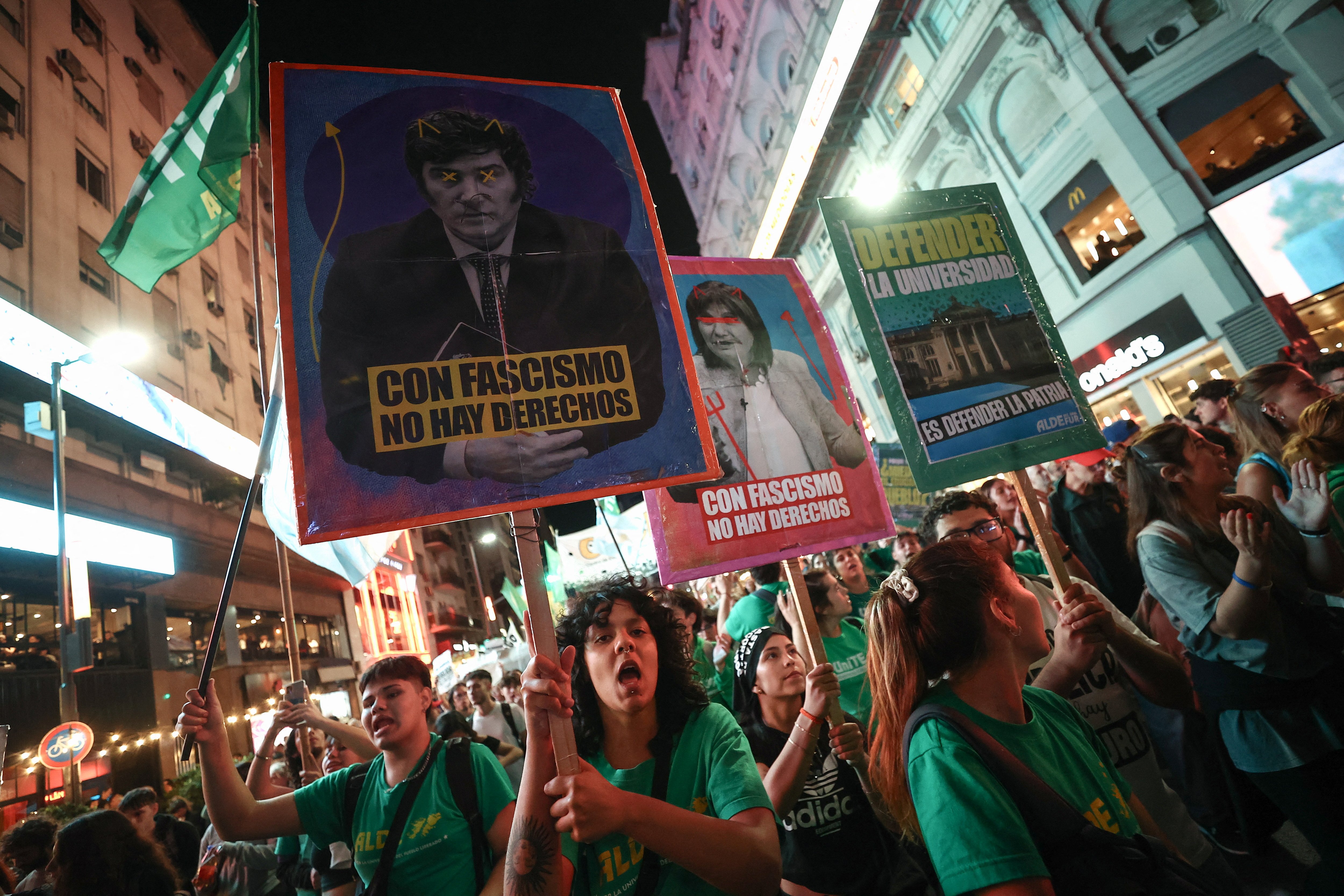 Protest against Argentine's President Milei's "chainsaw" cuts on public education, in Buenos Aires