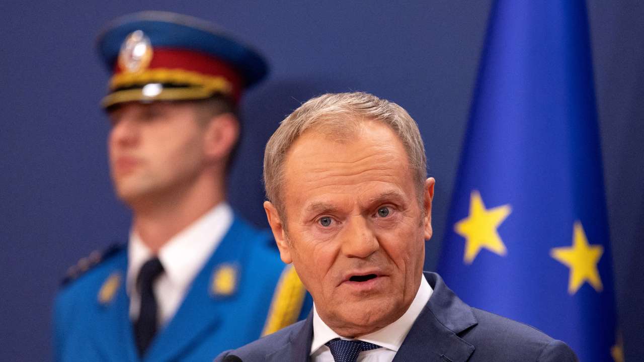 FILE PHOTO: Poland's Prime Minister Donald Tusk visits Serbia