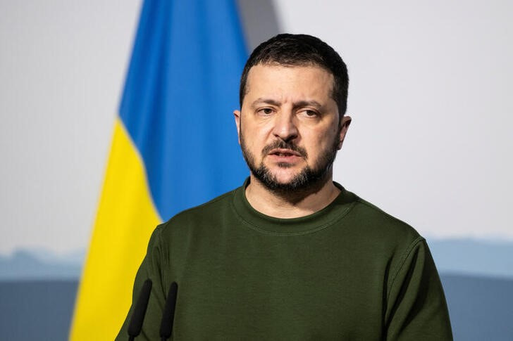 FILE PHOTO: Ukrainian President Volodymyr Zelenskiy visits Switzerland