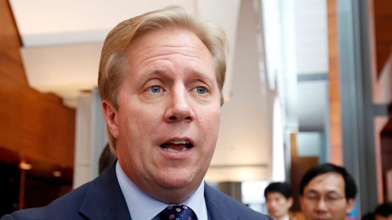 New Zealand's Trade Minister Todd McClay speaks with media during the 3rd Intersessional RCEP Ministerial Meeting in Hanoi