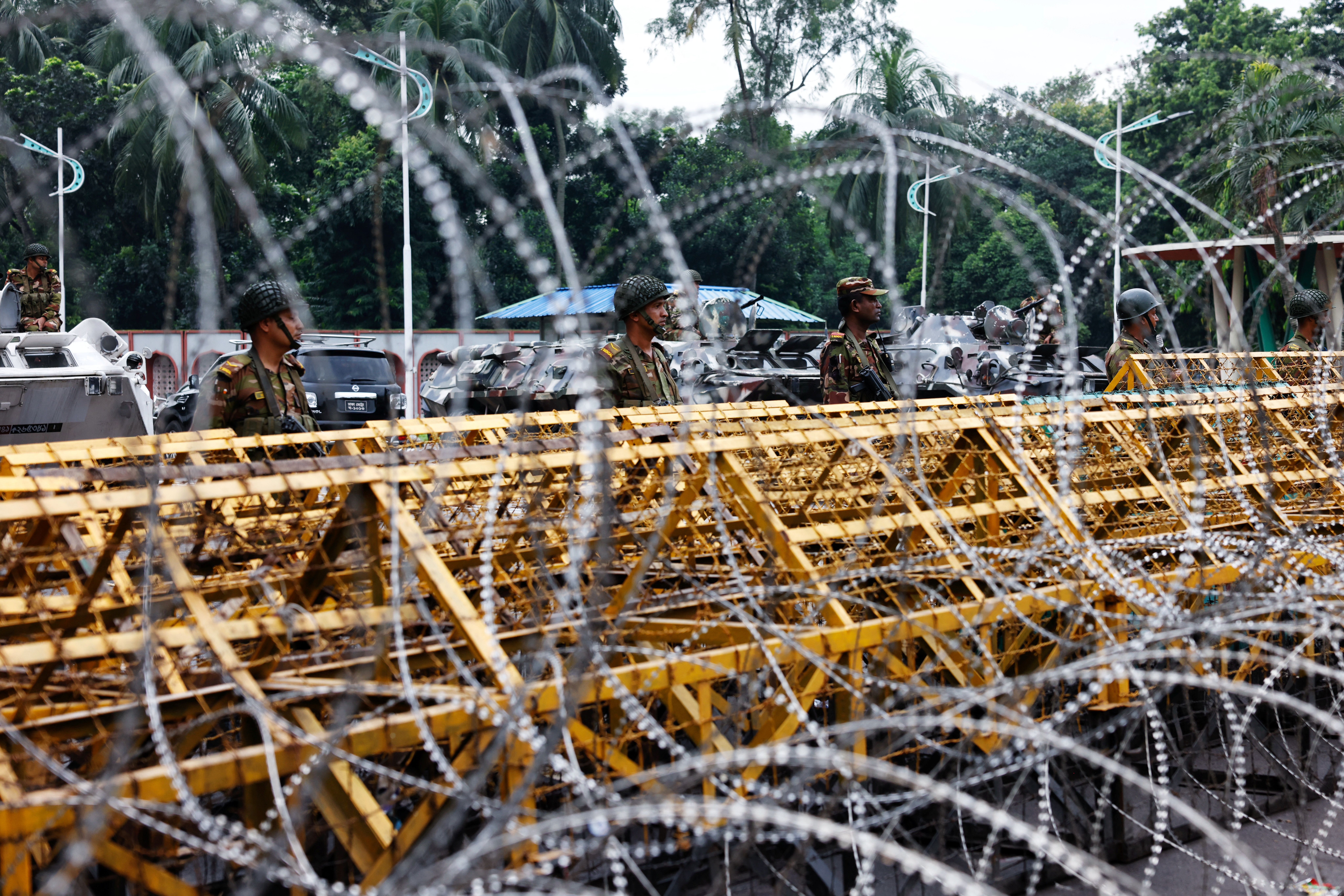 Security has been increased in front of the Bangabhaban, the residence and workplace of President Mohammed Shahabuddin