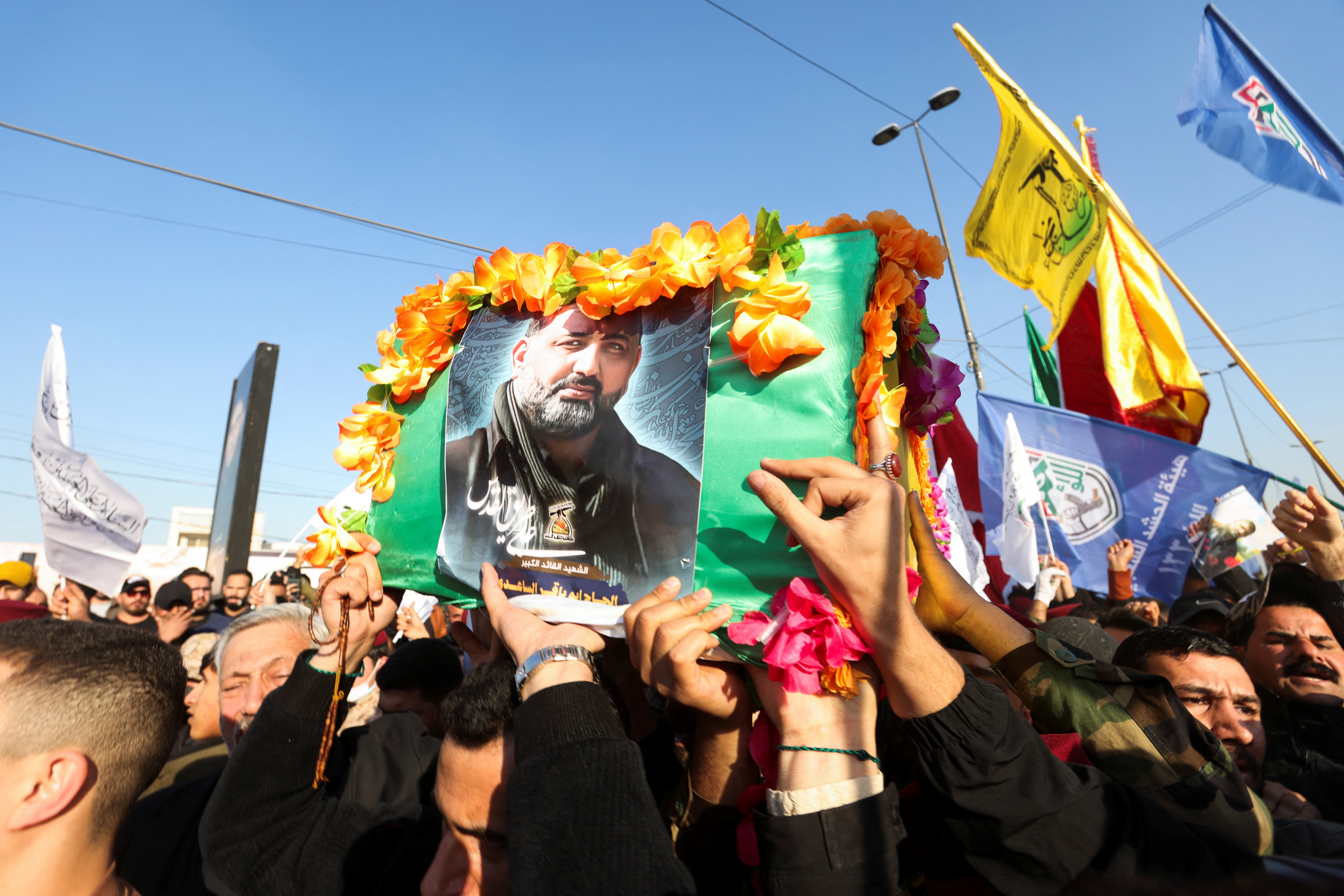 Funeral of a commander from Kataib Hezbollah, Abu Baqir al-Saadi, who was killed in a U.S. airstrike,  in Baghdad