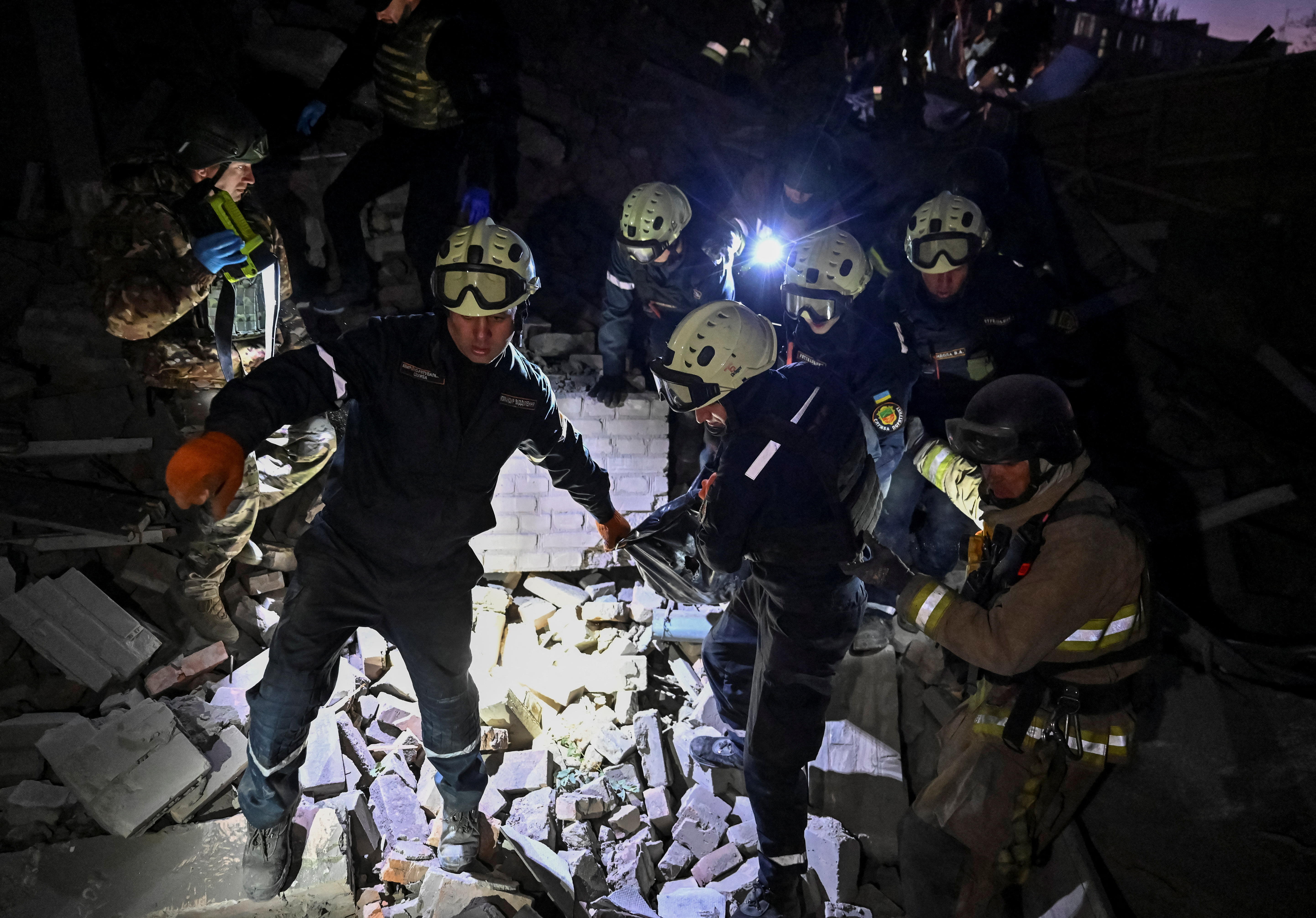 Aftermath of a Russian air attack in Zaporizhzhia