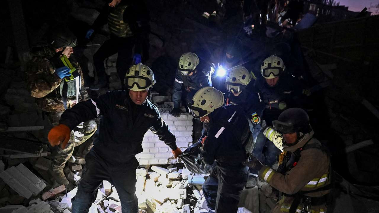 Aftermath of a Russian air attack in Zaporizhzhia