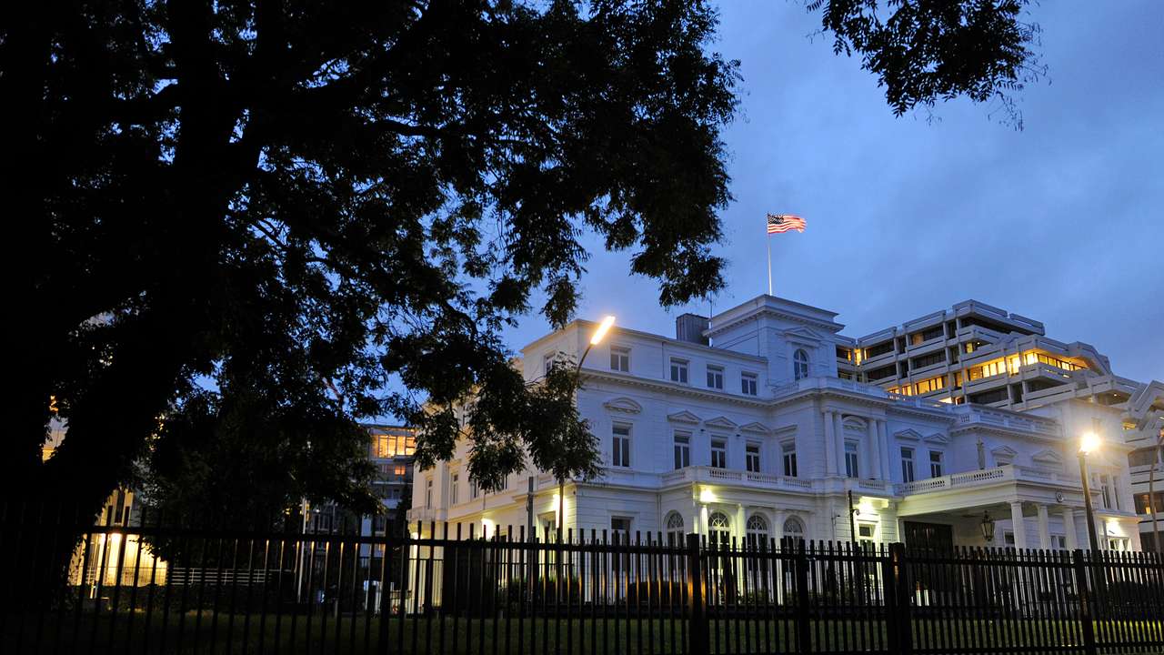 General view of US consulate in Hamburg