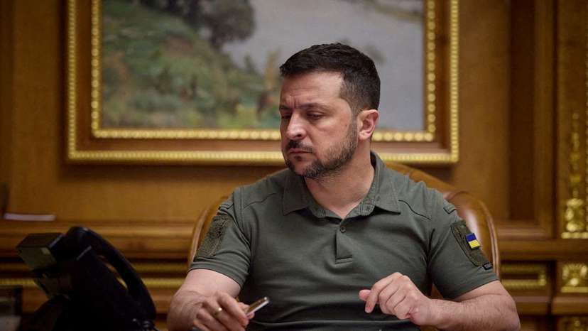 FILE PHOTO: Ukraine's President Zelenskiy speaks with Chinese President Jinping via phone line in Kyiv