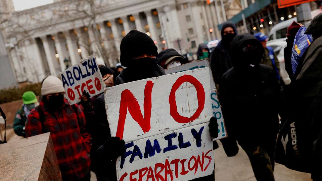 FILE PHOTO: Protest against ICE and deportations being carried out by the Trump administration, in New York City