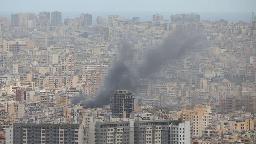 Smoke rises from Beirut's southern suburbs following an Israeli strike