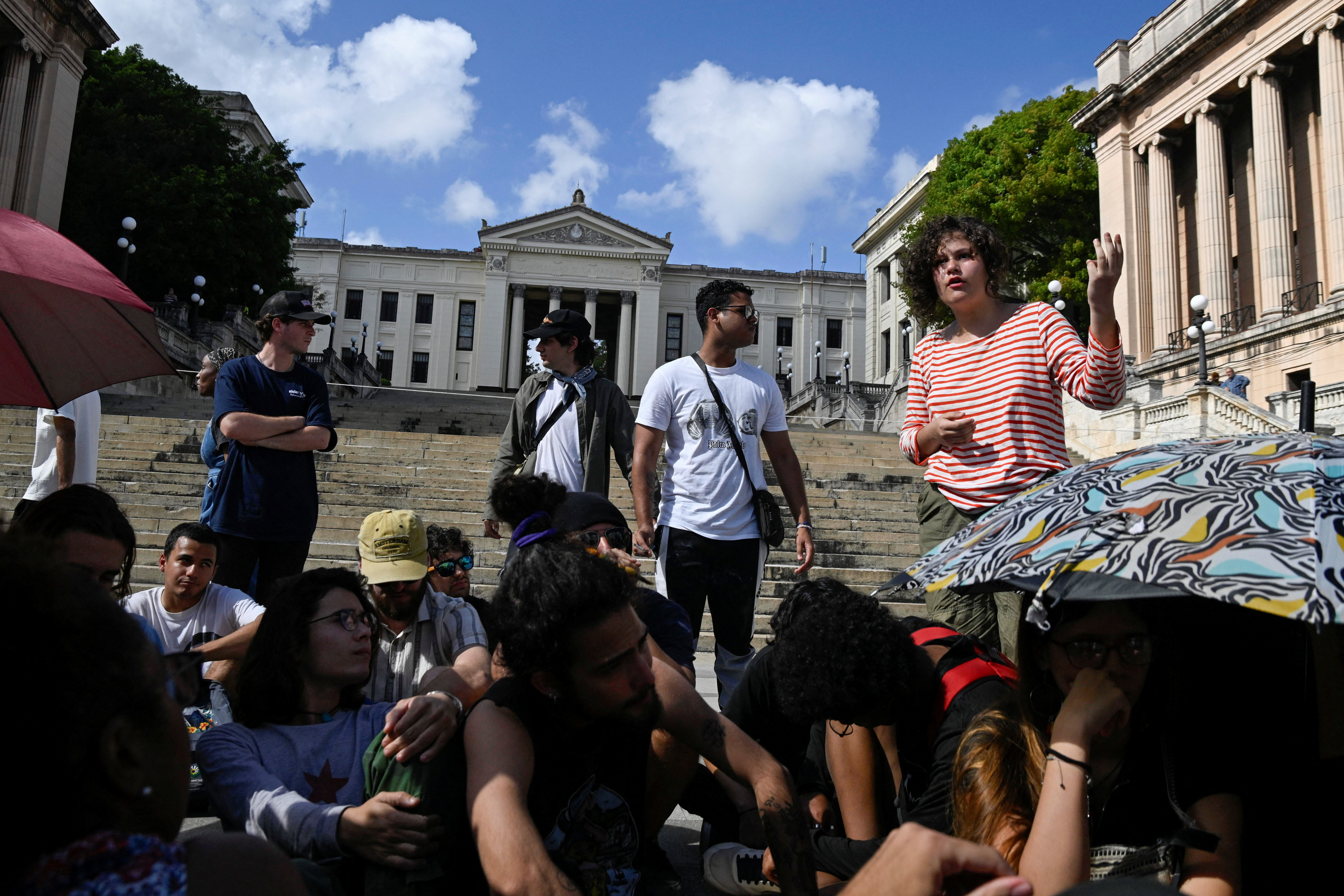 Cuban university students stage rare protest amid energy, internet shortages