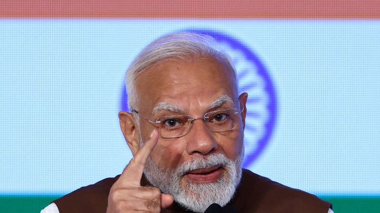 India's Prime Minister Modi delivers a speech at the India-Japan Economic Forum in Tokyo