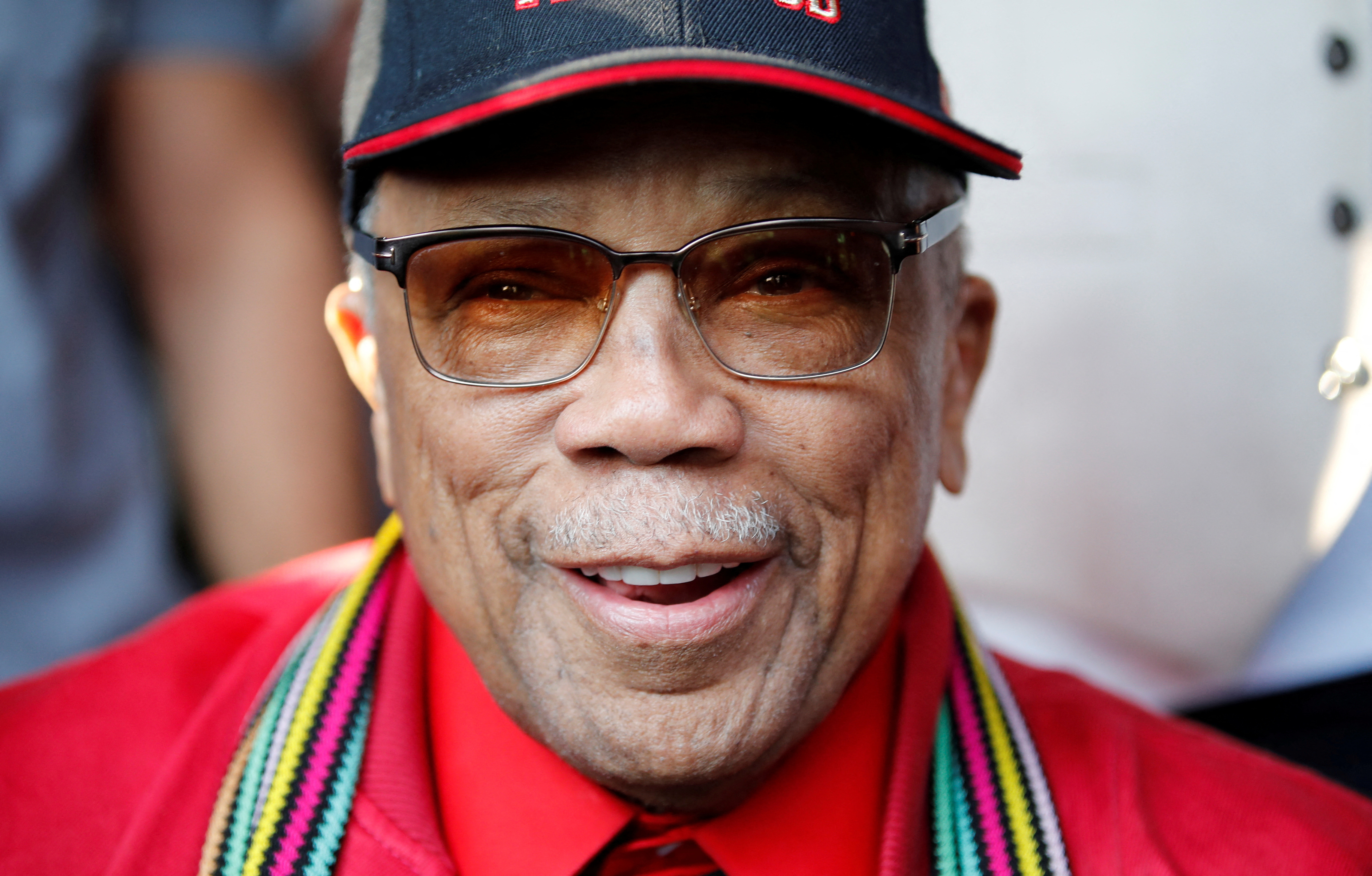 FILE PHOTO: Legendary American producer Jones poses during a ceremony to rename a concert hall to his name during the opening night of the 52nd Montreux Jazz Festival in Montreux