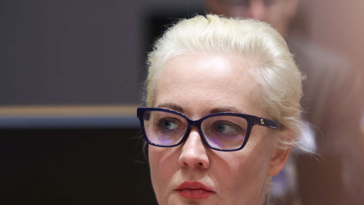 Yulia Navalnaya, the widow of Alexei Navalny, takes part in a meeting of EU foreign ministers in Brussels