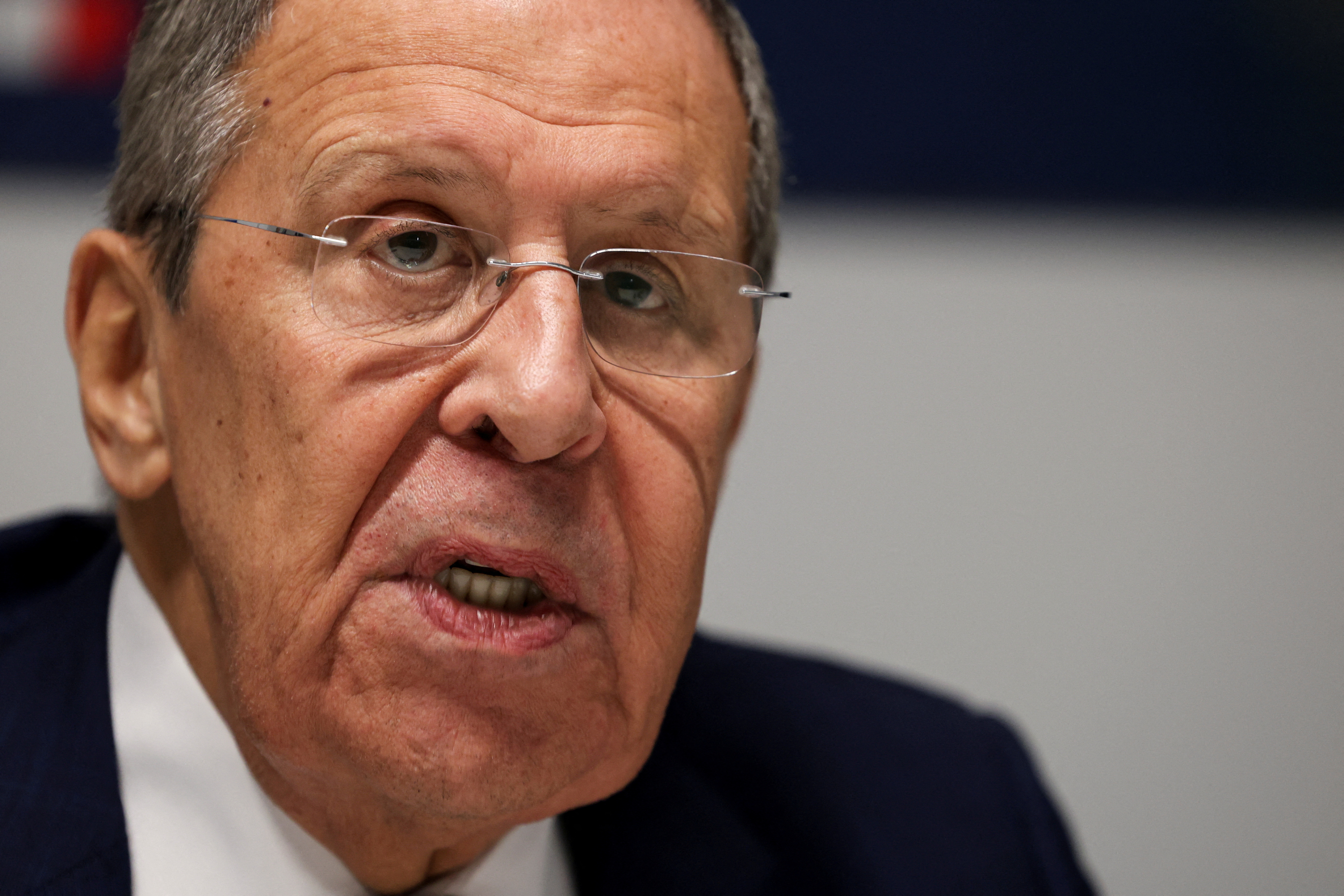 FILE PHOTO: Russia's Foreign Minister Sergei Lavrov speaks to the media at the 31st Organization for Security and Co-operation in Europe Ministerial Council