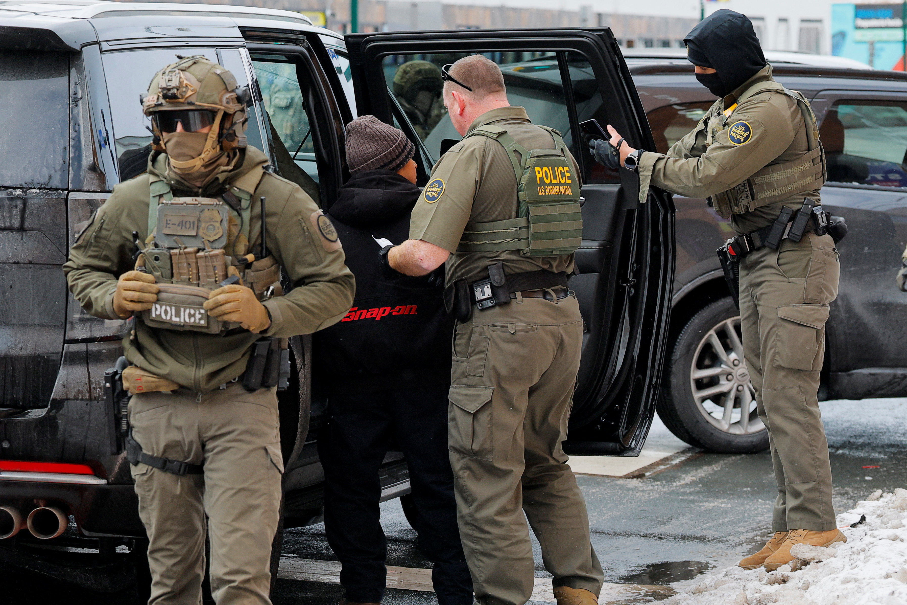 U.S. Border Patrol agents patrol in Minneapolis